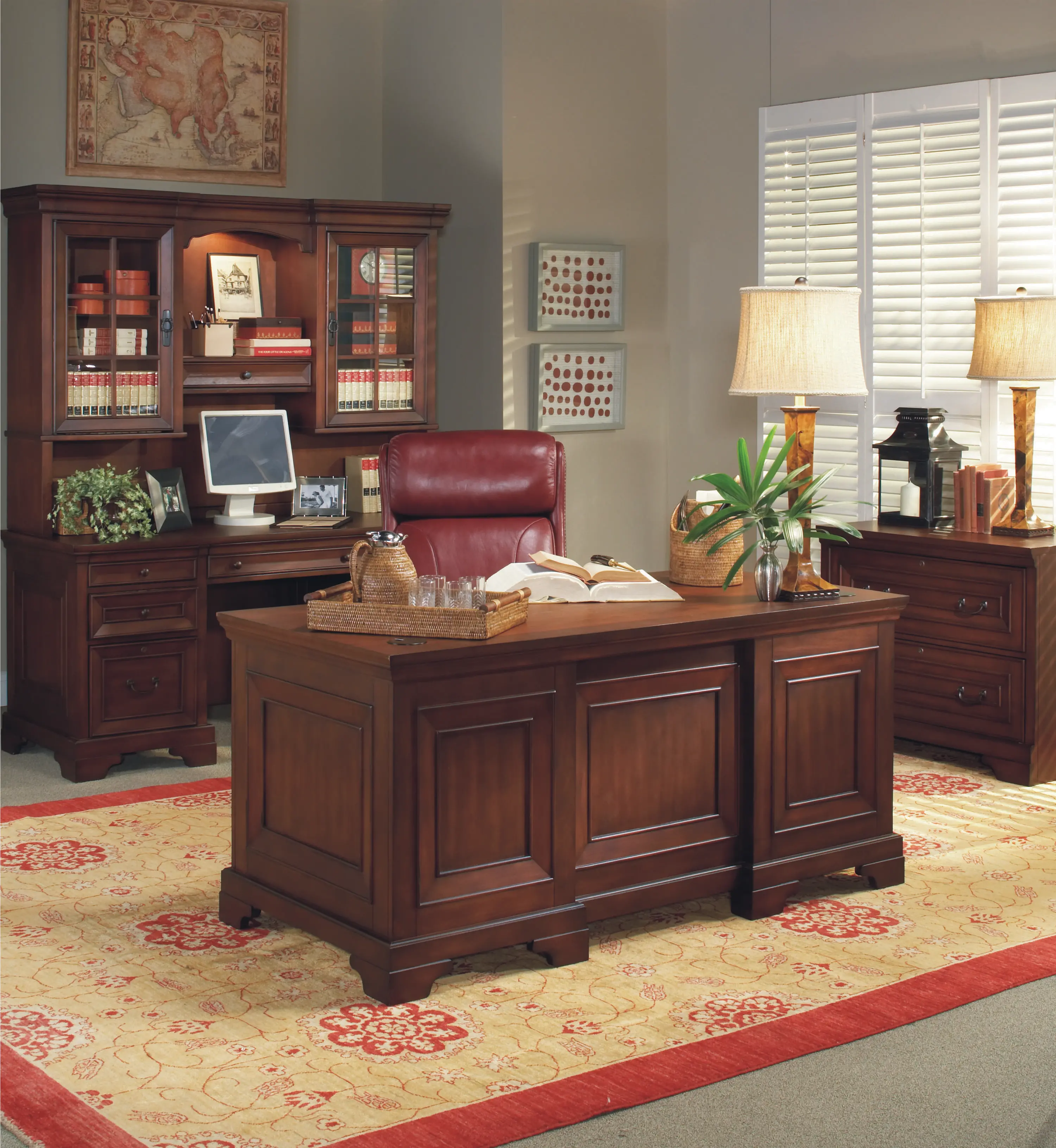 Richmond Burgundy Brown Executive Desk-2