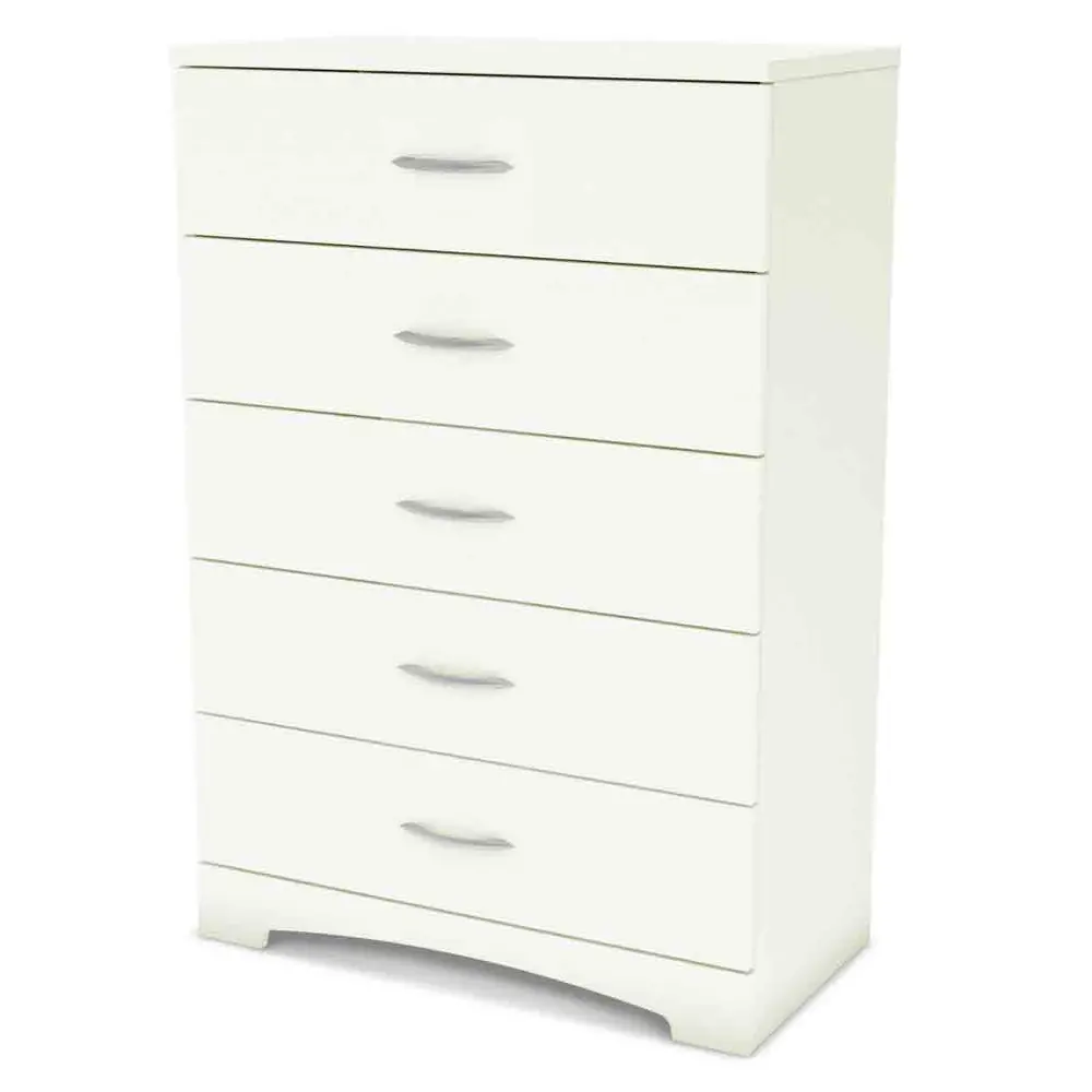 3160035 White 5-Drawer Chest of Drawers - Step One-1
