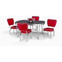 5PCRETRO-RED-DINING Chromcraft 5-Piece Dining Set