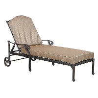 Cast Aluminum Patio Chaise Lounge with Cushion - Moab