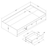 3260080 White Twin Storage Platform Bed - Sparkling-4