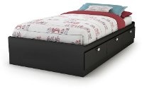 3270080 Black Twin Storage Platform Bed - Spark