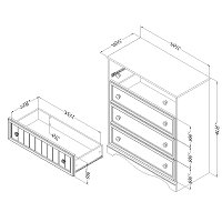 3580034 White 4-Drawer Chest - Savannah -3