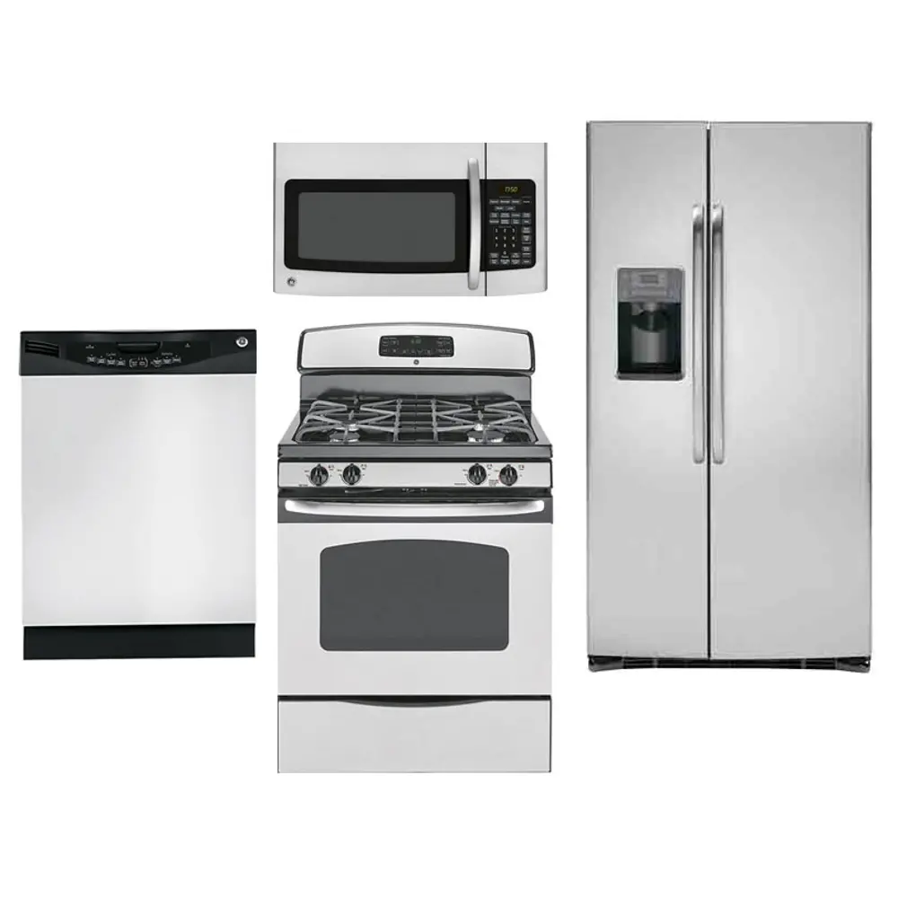 4PC-SS-GASPACKAGE GE Stainless Steel 4 Piece Gas Kitchen Package-1