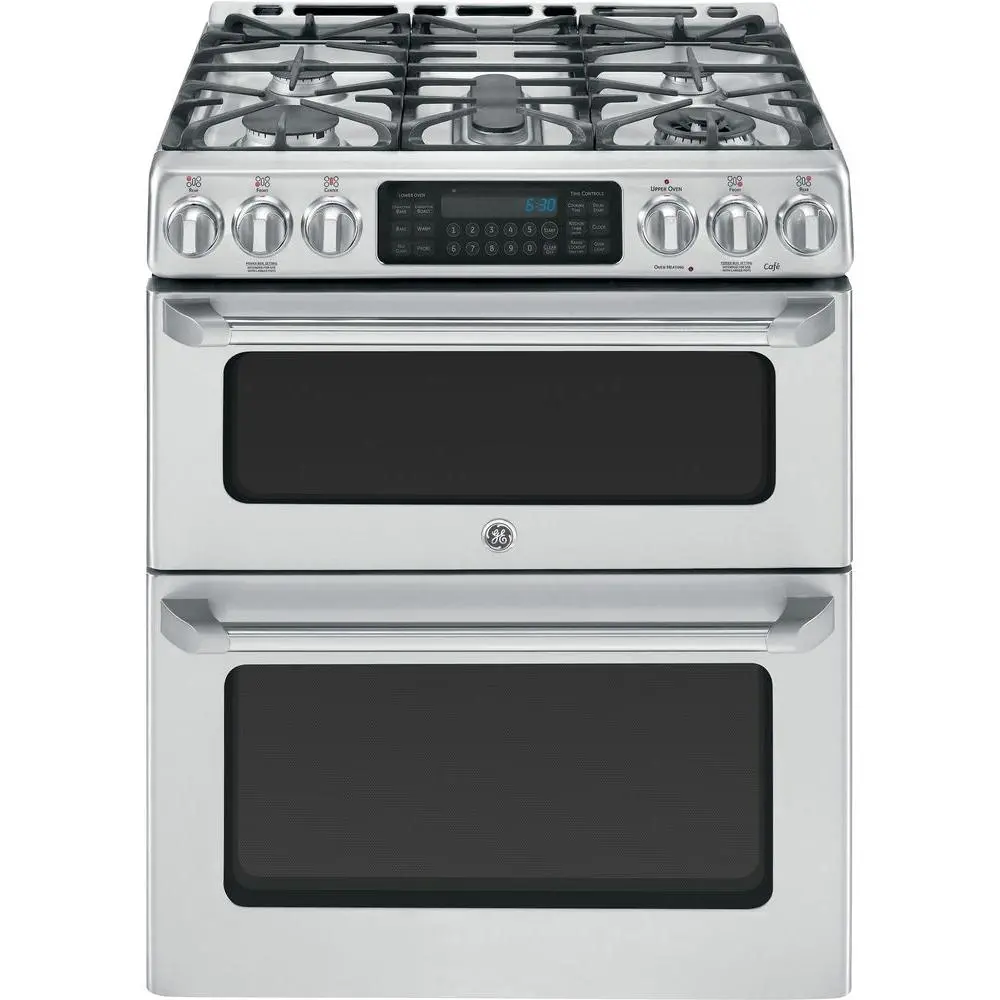 CGS990SETSS Cafe Series 30 Inch 6.7 cu. ft. Double Oven Gas Range - Stainless Steel-1
