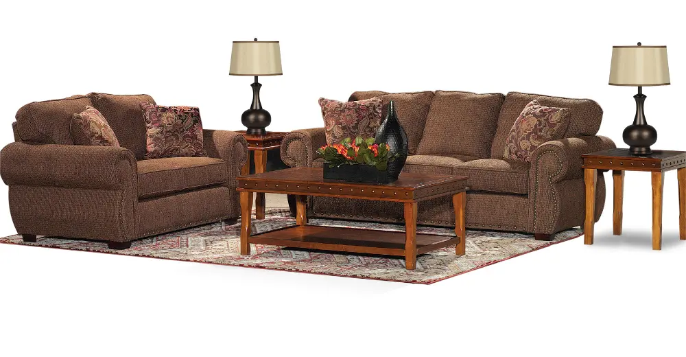 Southport Spice Brown Upholstered 7 Piece Room Group-1