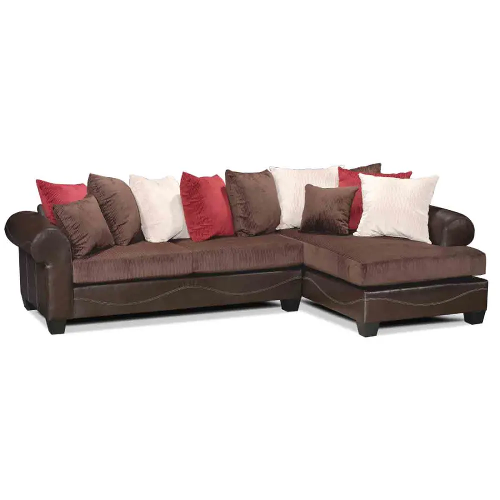 Brown Upholstered 2 Piece Sectional-1