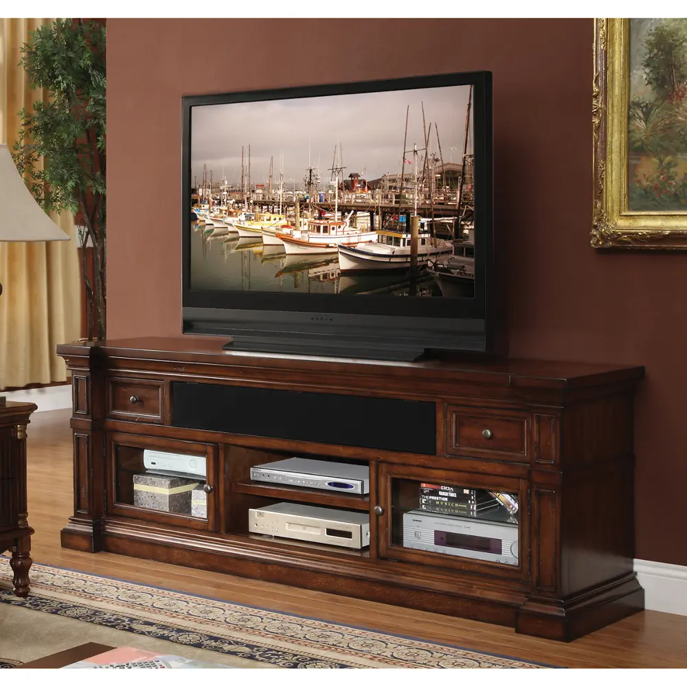 76 Inch Umber Brown TV Stand - Berkshire-1
