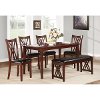 Cherry and Black 6 Piece Traditional Dining Set with Bench - Luna Collection