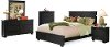 Black Casual Contemporary 6 Piece King Bedroom Set - Diego