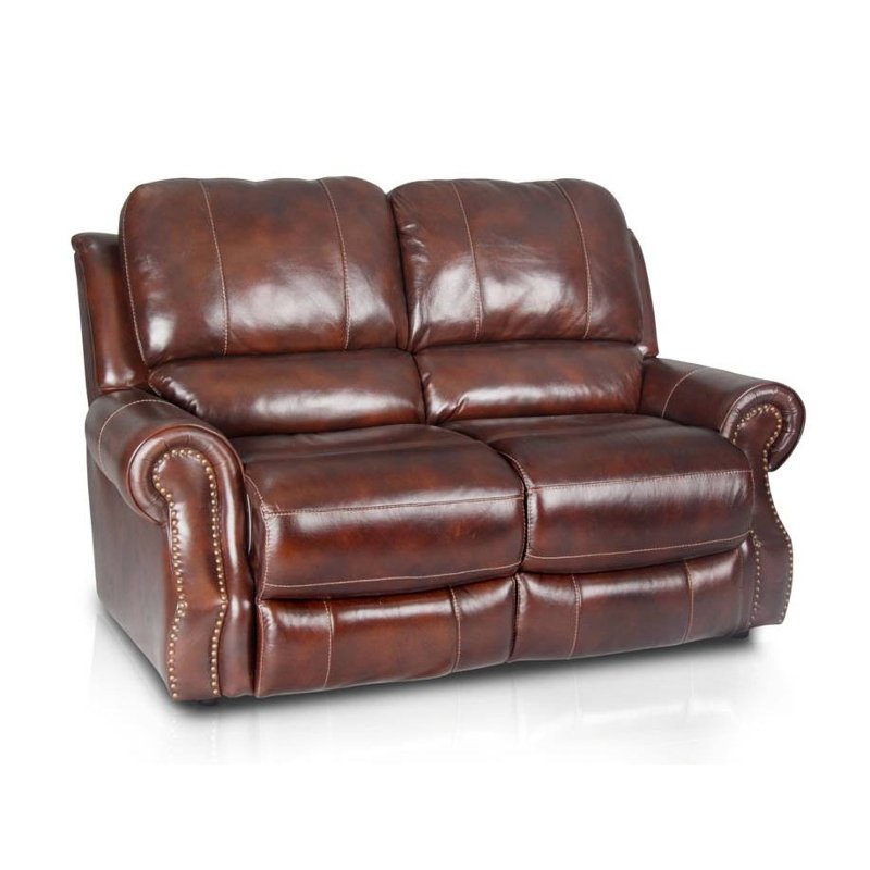 Brown Leather Match Reclining Loveseat Madison Collection Rc Willey