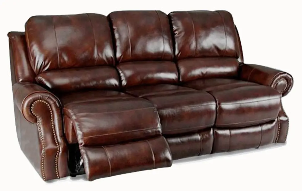 Brown Leather-Match Manual Reclining Sofa & Loveseat - Madison Collection-1