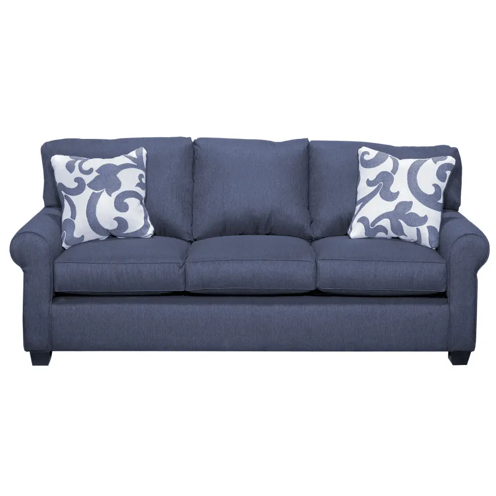 88 Inch Blue Upholstered Sofa-1