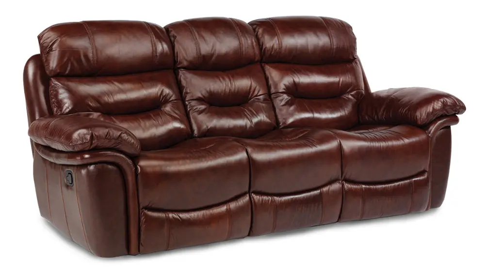 Brown Leather-Match Manual Reclining Sofa - Westport Collection-1