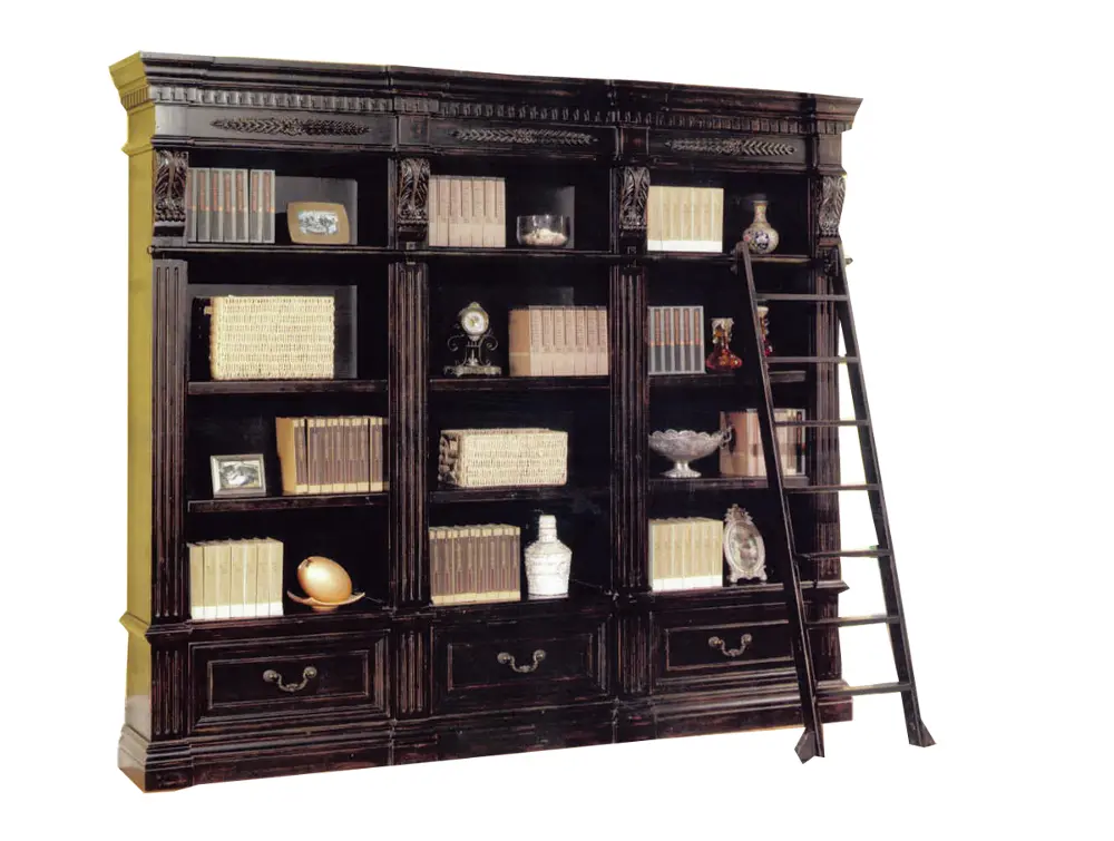  4 Piece Burnished Black Bookcase Wall Unit - Palazzo-1