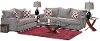 Sterling Gray Upholstered Casual Contemporary 7 Piece Room Group - City