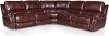 Burgundy Leather-Match 6-Piece Console Sectional - Madison Collection-1