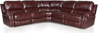 Burgundy Leather-Match 6-Piece Console Sectional - Madison Collection