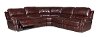 Burgundy Leather-Match 6-Piece Console Sectional - Madison Collection-2