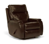 Dark Truffle Brown Leather Manual Rocker Recliner - Runway
