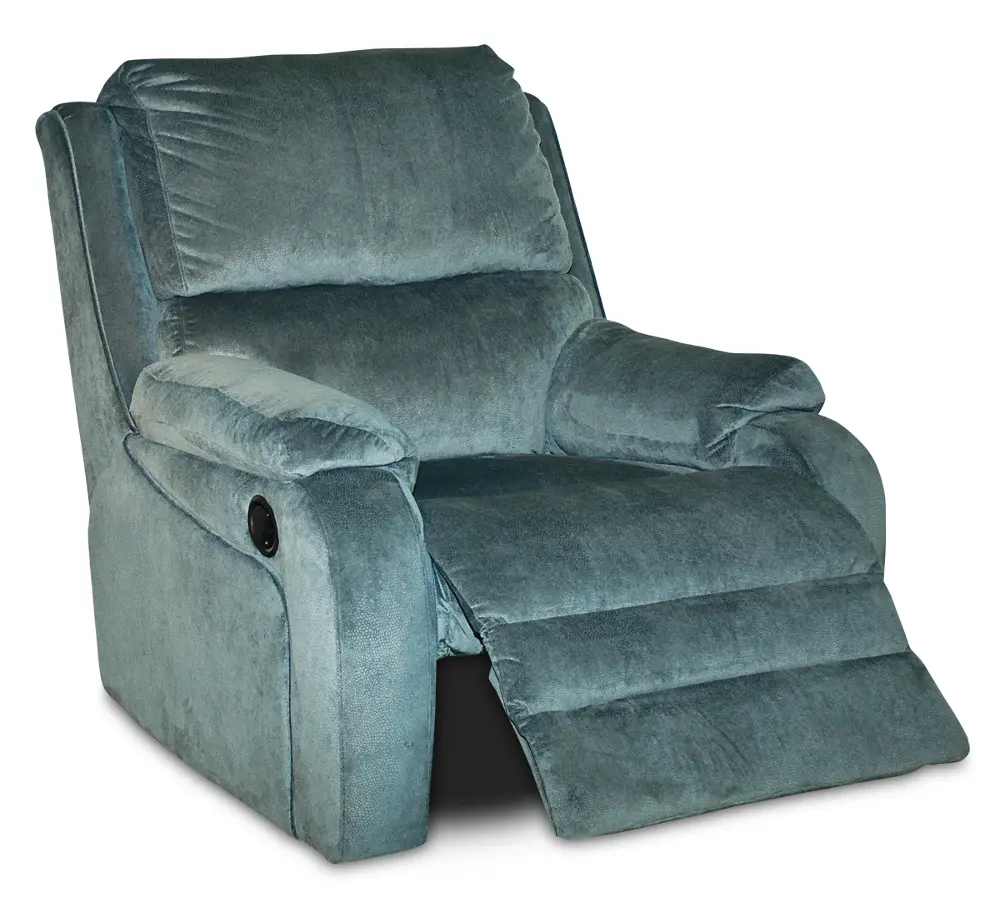 37 Inch Blue Upholstered Reclina-Pedic Recliner-1
