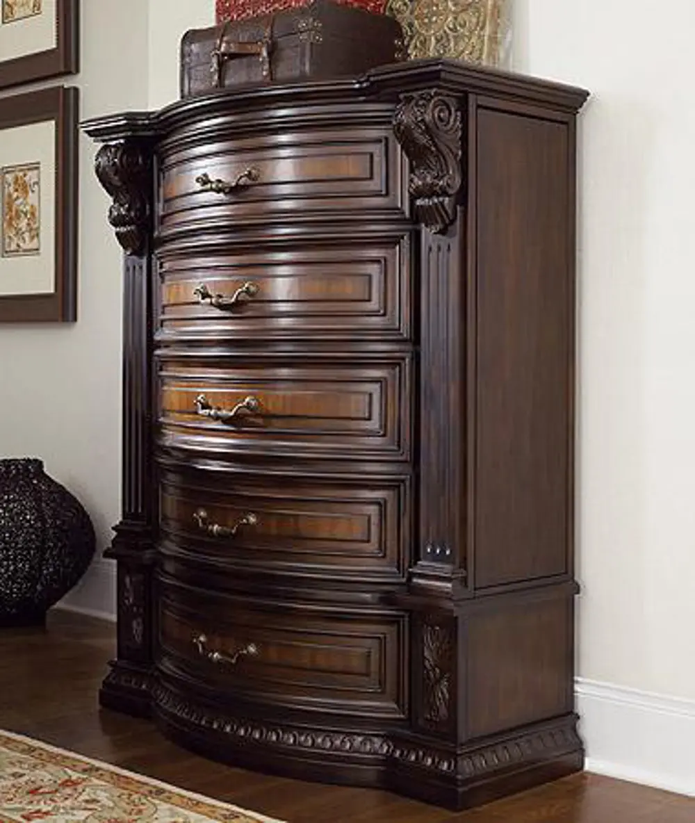 Grand Estates Cinnamon Brown Traditional Chest of Drawers-1