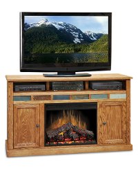 62 Inch Oak Fireplace and TV Stand - Oak Creek