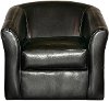 Ebony Black Modern Swivel Accent Chair - San Marino