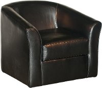 Ebony Black Modern Swivel Accent Chair - San Marino-2