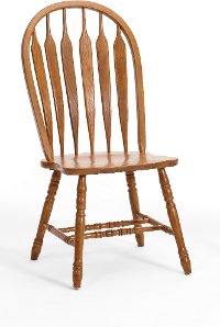 Country Oak Dining Room Chair with Turned Legs - Classic Chestnut