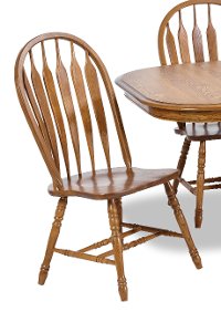 Country Oak Dining Room Chair with Turned Legs - Classic Chestnut-2