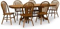 Oak 7 Piece Dining Set - Country Classic Chestnut Collection