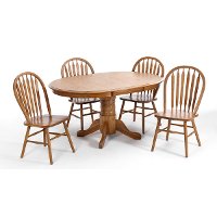 Oak 5 Piece Dining Set - Classic Chestnut Collection