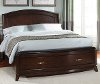 Clearance Contemporary Brown King Storage Bed - Avalon