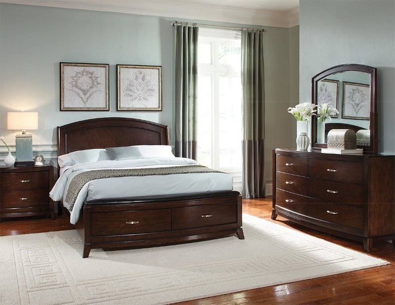 Brown 4 Piece Queen Bedroom Set Avalon