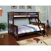 Classic Walnut Twin XL-over-Queen Bunk Bed - Spring Creek