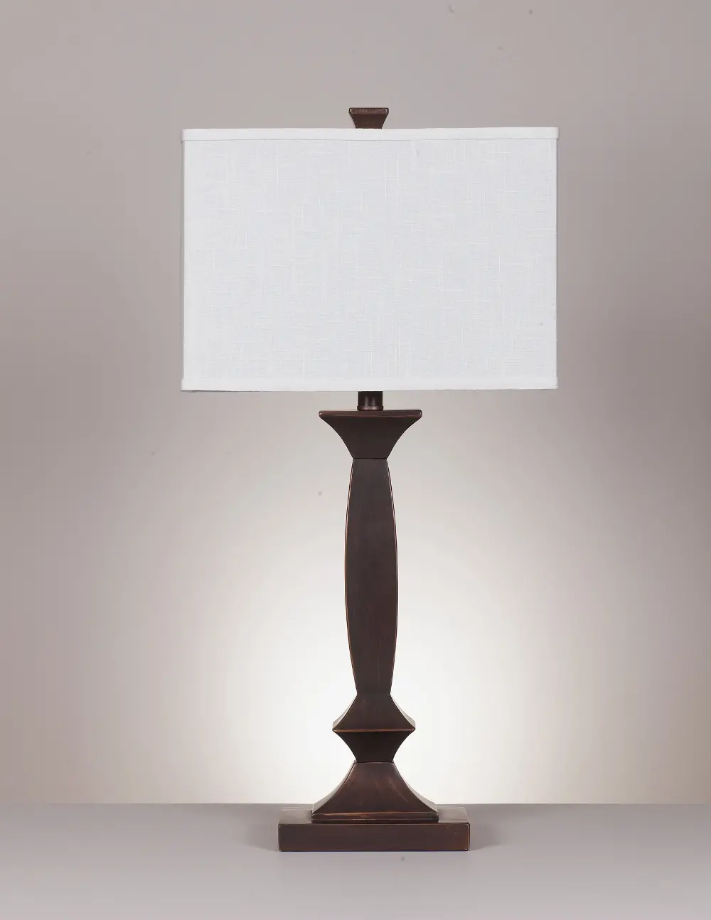 Dark Bronze Table Lamp With Rectangle Shade-1