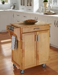 Cuisine Cart Natural Finish with Natural Wood Top - Create-a-Cart