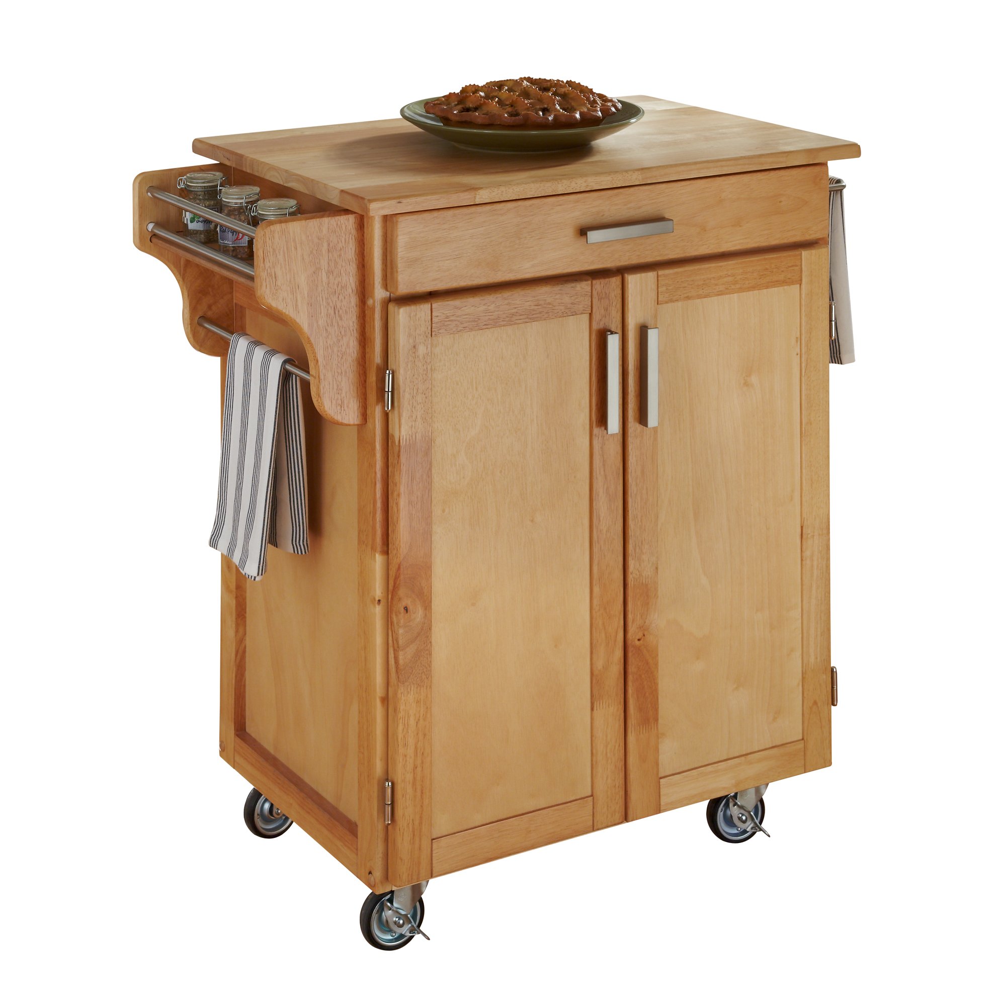 Natural Kitchen Cart with Natural Wood Top - Create-a-Cart-2