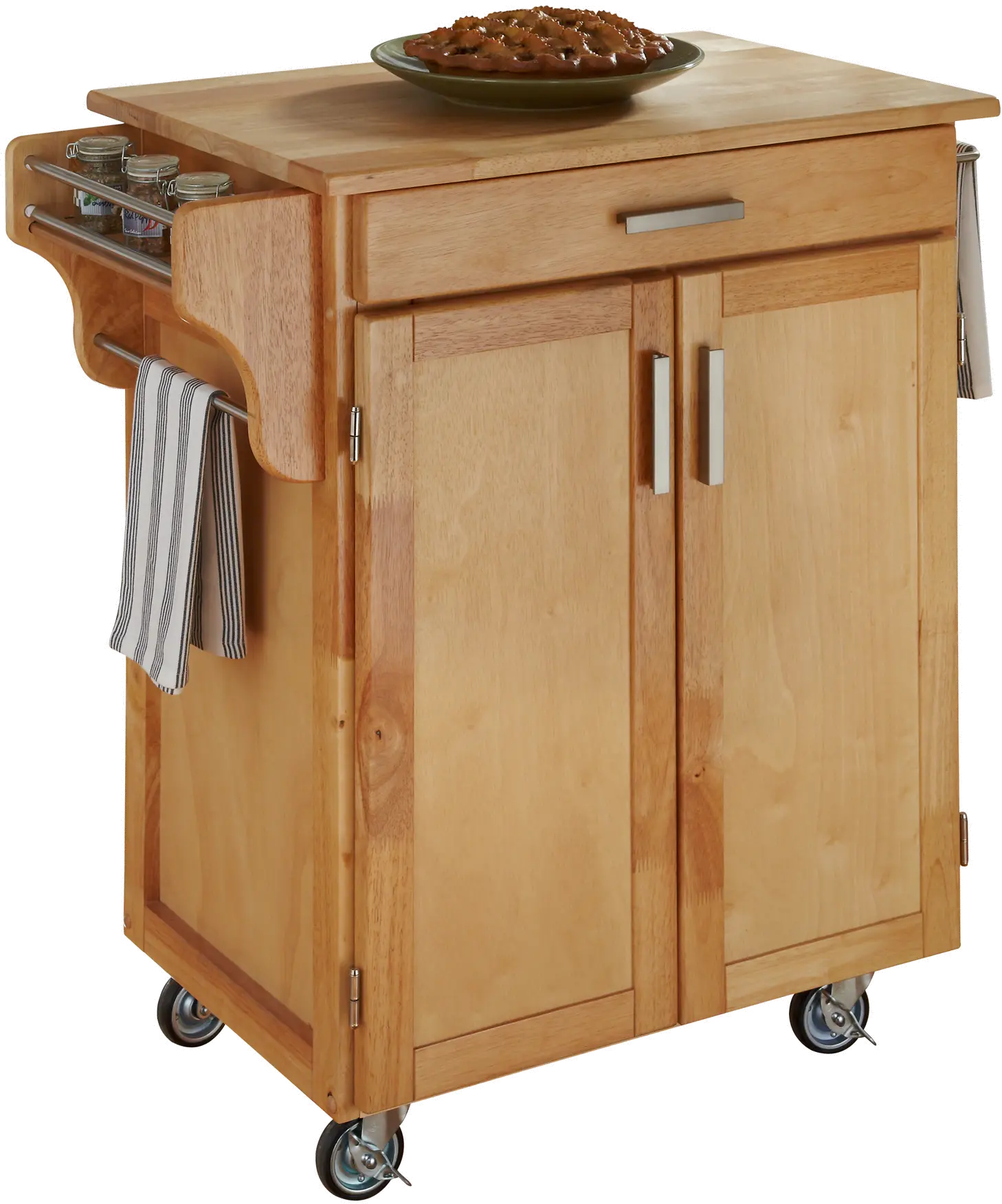 Natural Kitchen Cart with Natural Wood Top - Create-a-Cart-2
