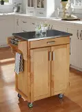 9001-0012 Natural Kitchen Cart with Stainless Steel Top - Create-a-Cart
