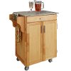 Cuisine Cart Natural Finish with Salt & Pepper Granite Top - Create-a-Cart-2