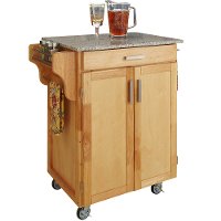 Cuisine Cart Natural Finish with Salt & Pepper Granite Top - Create-a-Cart-2