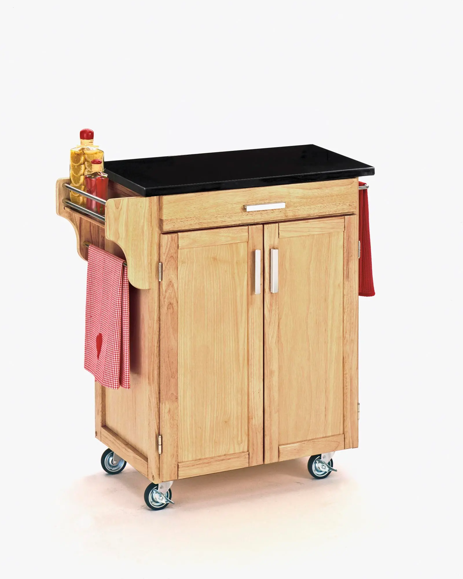 Natural Kitchen Cart with Black Granite Top - Create-a-Cart-2