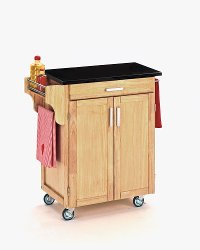 Natural Kitchen Cart with Black Granite Top - Create-a-Cart-2