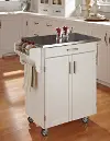9001-0022 White Kitchen Cart with Stainless Steel Top - Create-a-Cart