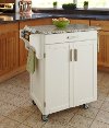 Cuisine Cart White Finish with Salt & Pepper Granite Top - Create-a-Cart