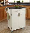 Cuisine Cart White Finish Black Granite Top - Create-a-Cart