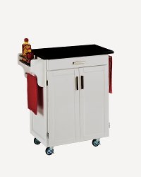 Cuisine Cart White Finish Black Granite Top - Create-a-Cart-2