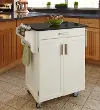 9001-0024 White Kitchen Cart with Black Granite Top - Create-a-Cart